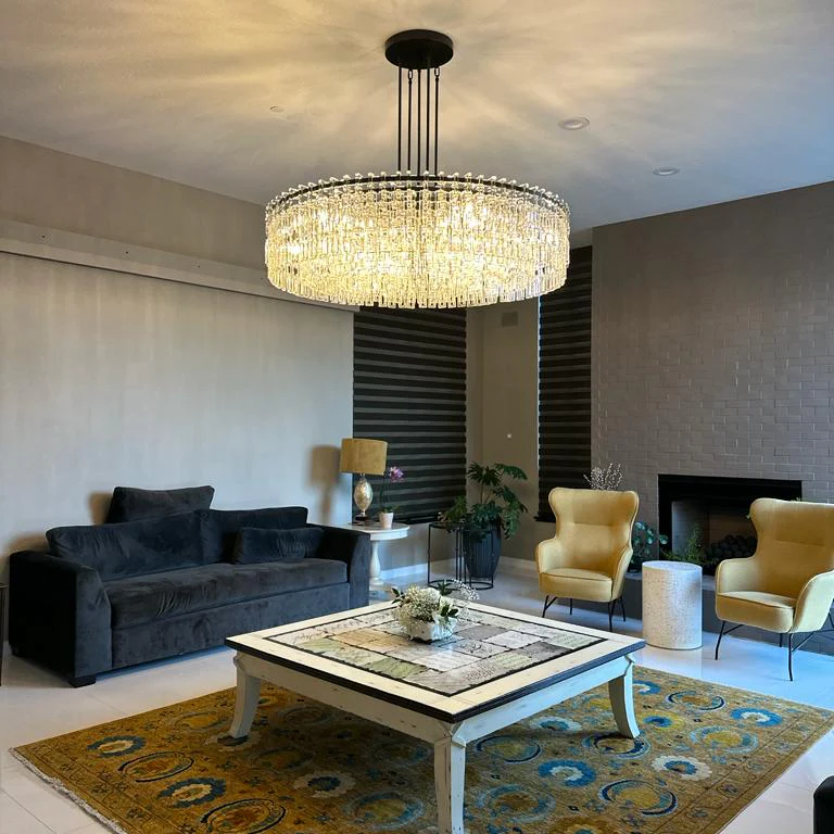 Marigan Multi-Tier Crystal Chain Round Chandelier 60" - Grace Lamp