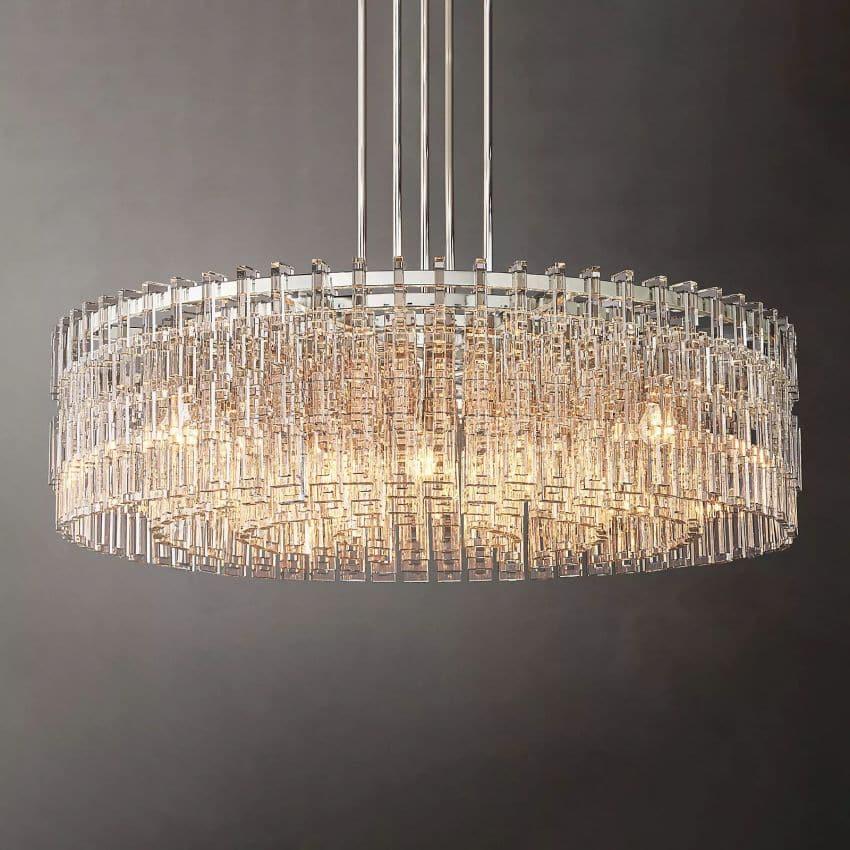 Marigan Multi-Tier Crystal Chain Round Chandelier 60" - Grace Lamp
