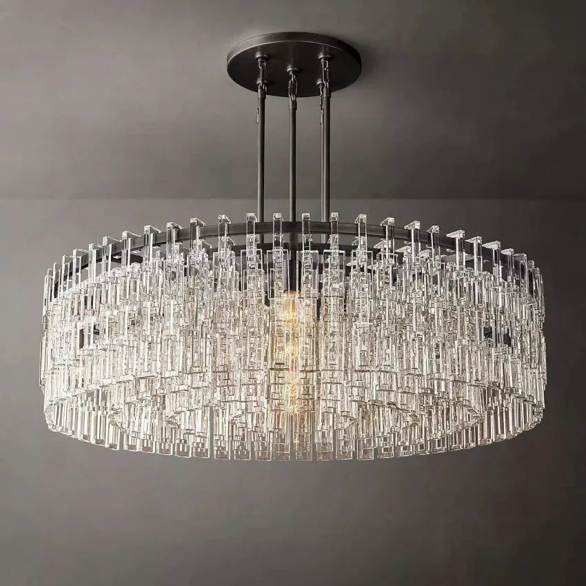 Marigan Multi-Tier Crystal Chain Round Chandelier 60" - Grace Lamp