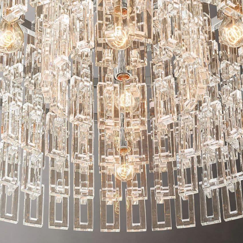 Marigan Multi-Tier Crystal Chain Round Chandelier 60" - Grace Lamp