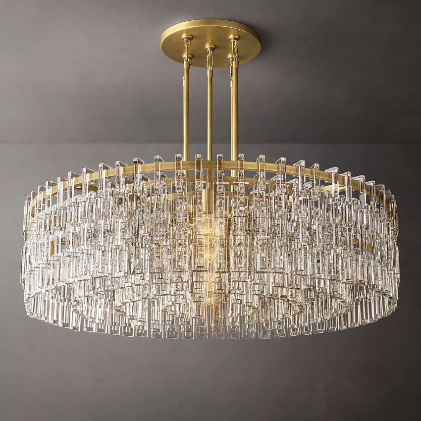 Marigan Multi-Tier Crystal Chain Round Chandelier 60" - Grace Lamp