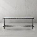 Thaddeus Forged Iron Rectangle Marble Console Table 60