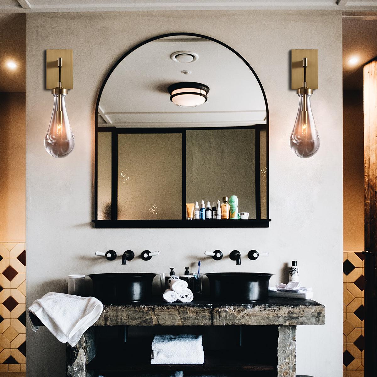 Rain Glass Wall Sconce Rod - Grace Lamp