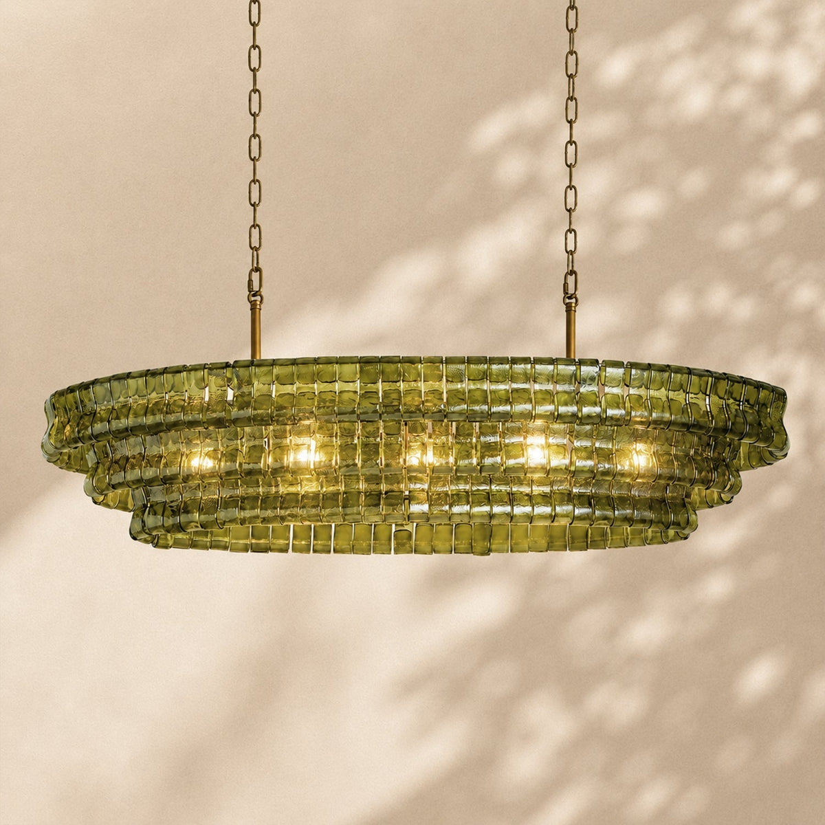 Amor Ghiaccio Glass Oval Chandelier 54"W/65"W