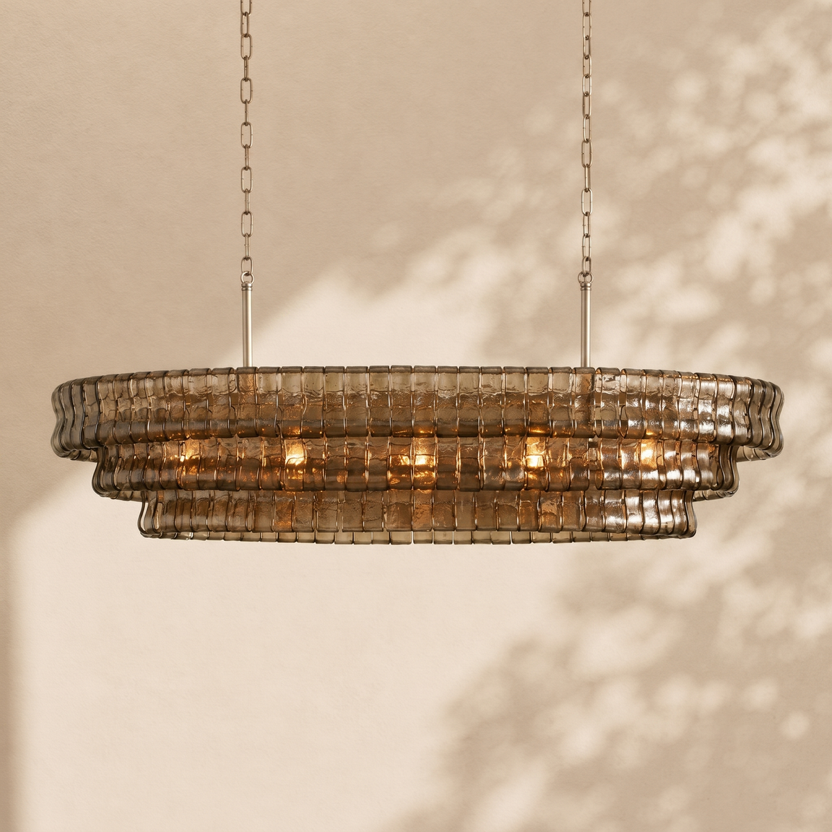 Amor Ghiaccio Glass Oval Chandelier 54"W/65"W