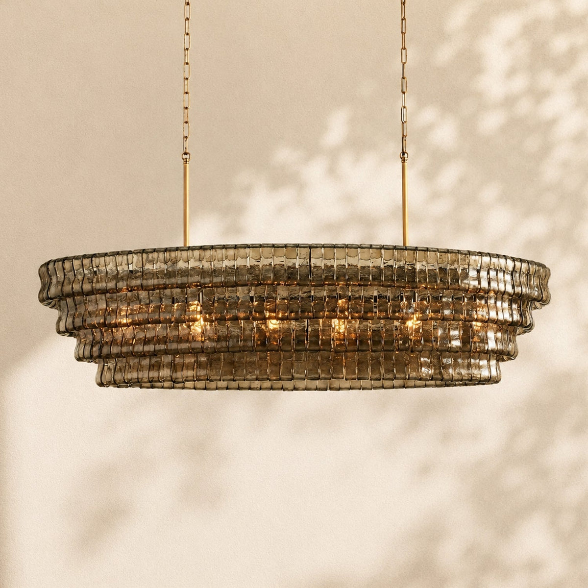 Amor Ghiaccio Glass Oval Chandelier 54"W/65"W
