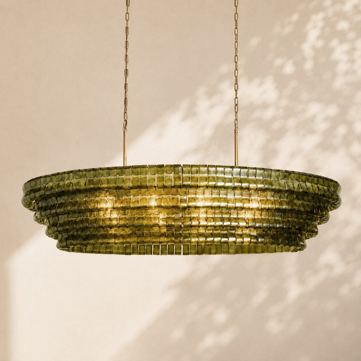 Amor Ghiaccio Glass Oval Chandelier 54"W/65"W