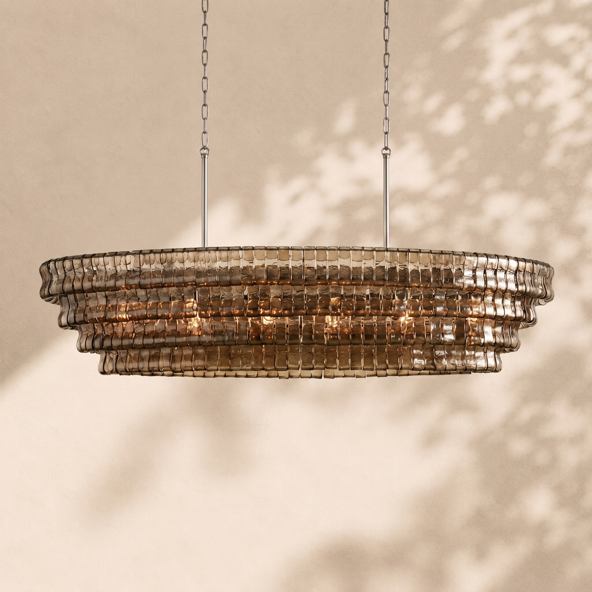 Amor Ghiaccio Glass Oval Chandelier 54"W/65"W