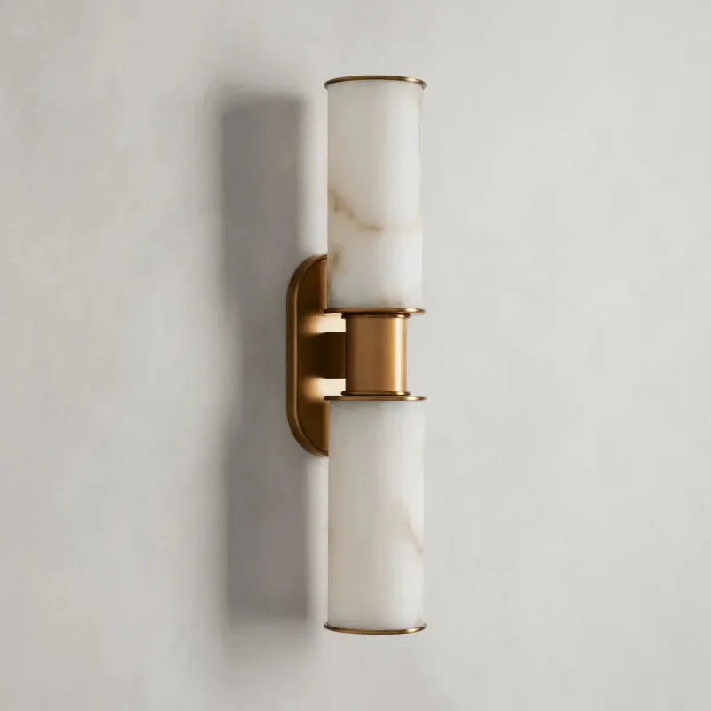 Harlin 2-Light Wall Sconce in Alabaster - Grace Lamp
