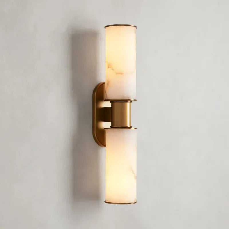 Harlin 2-Light Wall Sconce in Alabaster - Grace Lamp