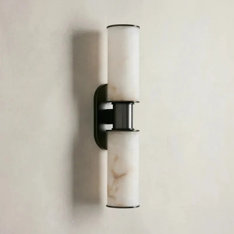 Harlin 2-Light Wall Sconce in Alabaster - Grace Lamp