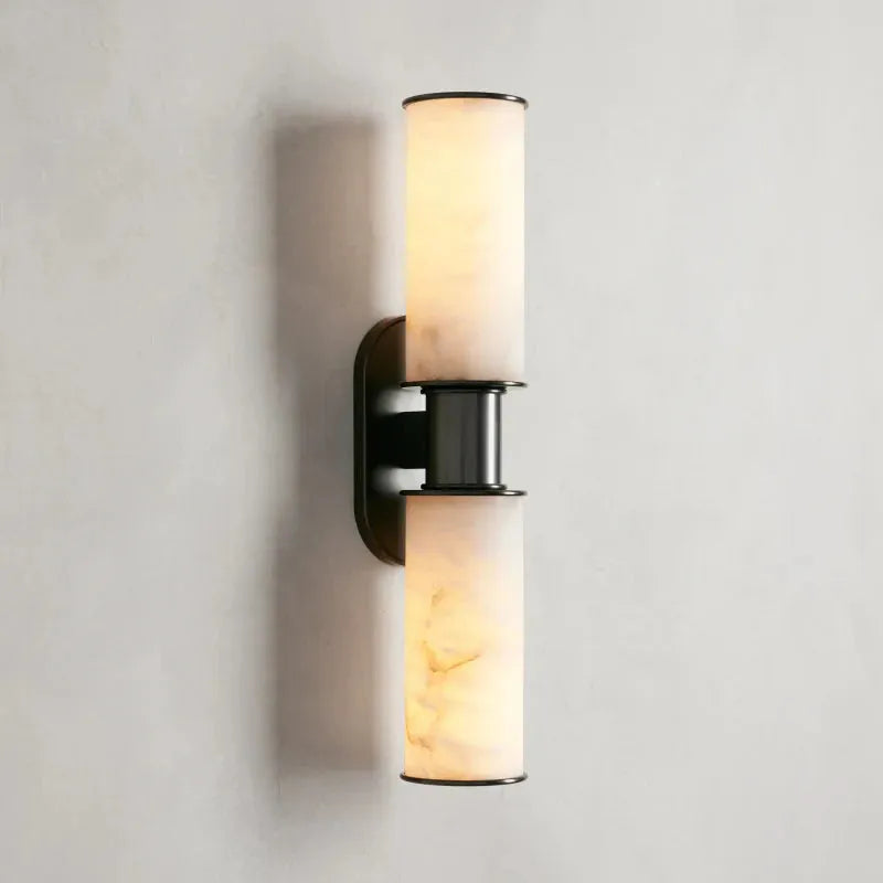 Harlin 2-Light Wall Sconce in Alabaster - Grace Lamp