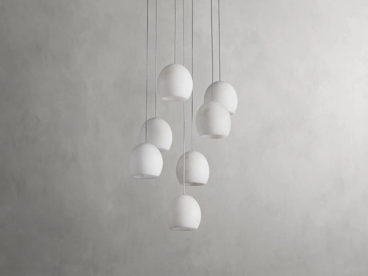 Maeva Round Alabaster Chandelier 13'' 21'' 36'' - Grace Lamp