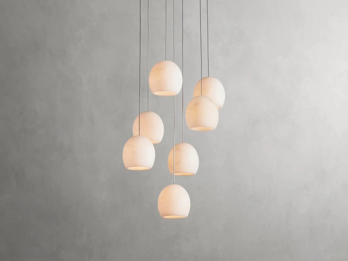 Maeva Round Alabaster Chandelier 13'' 21'' 36'' - Grace Lamp