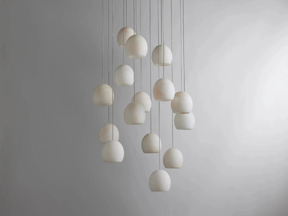 Maeva Round Alabaster Chandelier 13'' 21'' 36'' - Grace Lamp