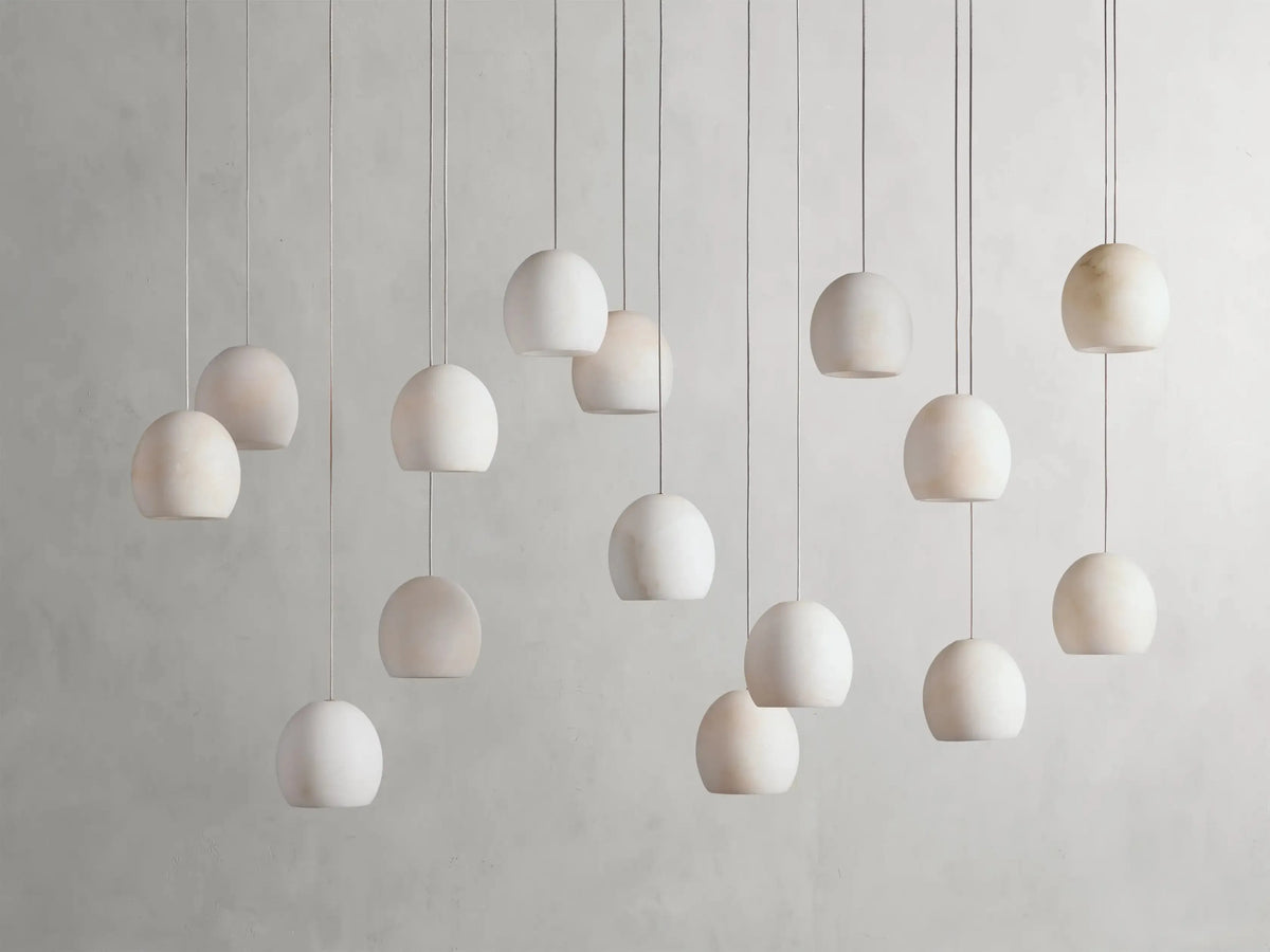 Maeva Round Alabaster Chandelier 13'' 21'' 36'' - Grace Lamp