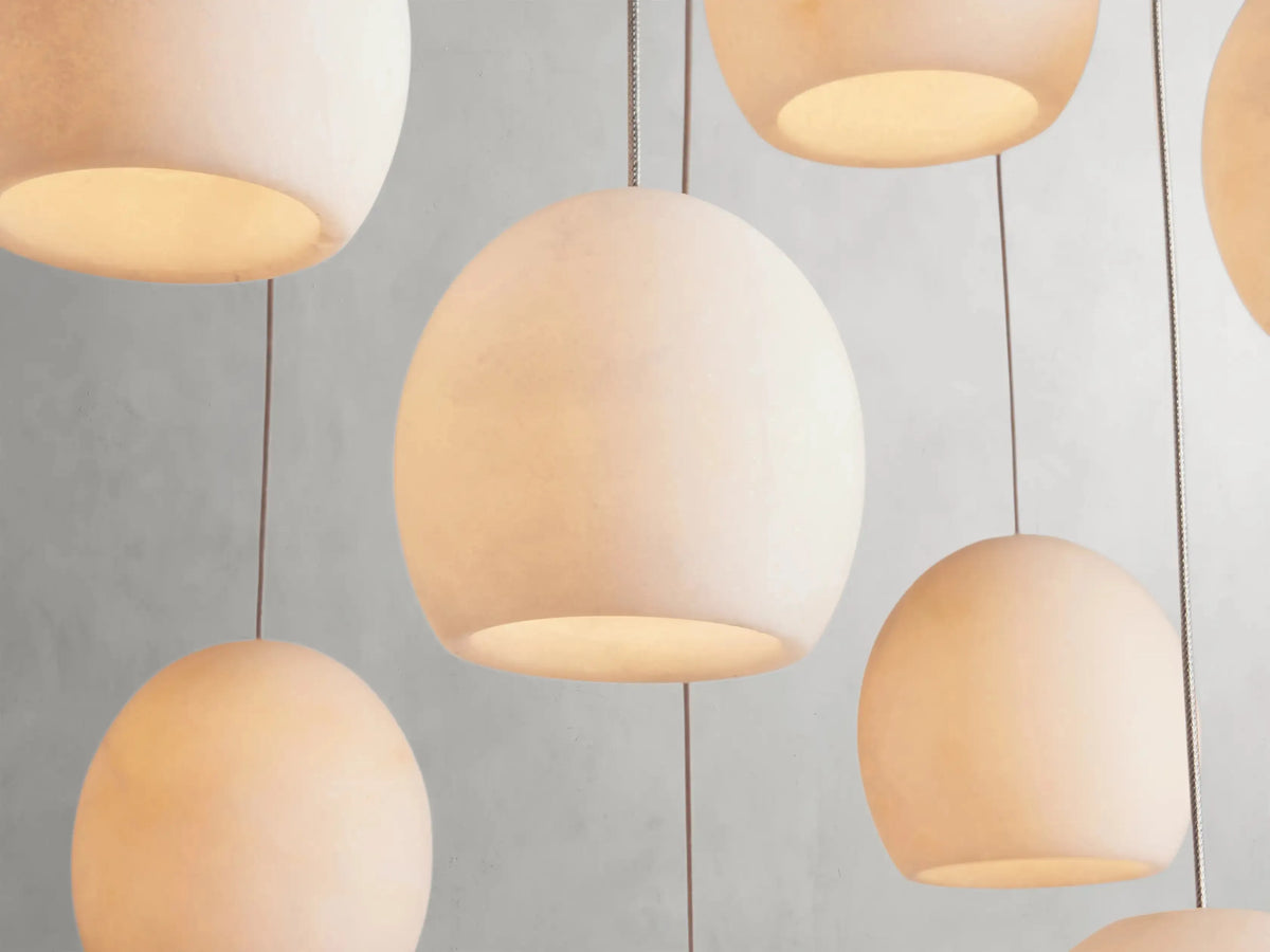 Maeva Round Alabaster Chandelier 13'' 21'' 36'' - Grace Lamp