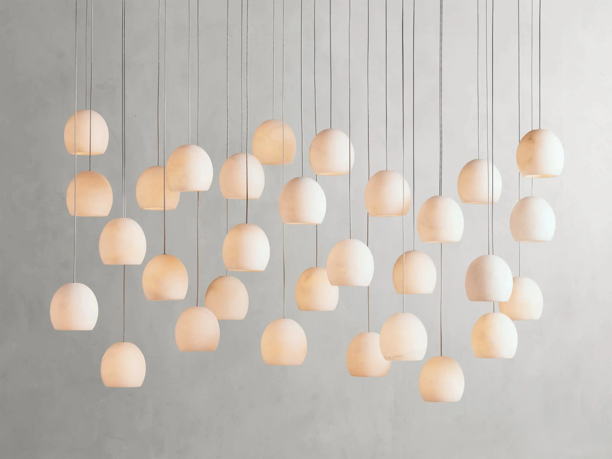 Maeva Round Alabaster Chandelier 13'' 21'' 36'' - Grace Lamp