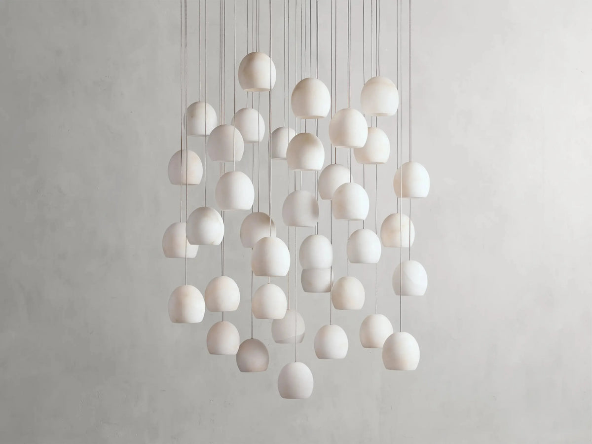 Maeva Round Alabaster Chandelier 13'' 21'' 36'' - Grace Lamp