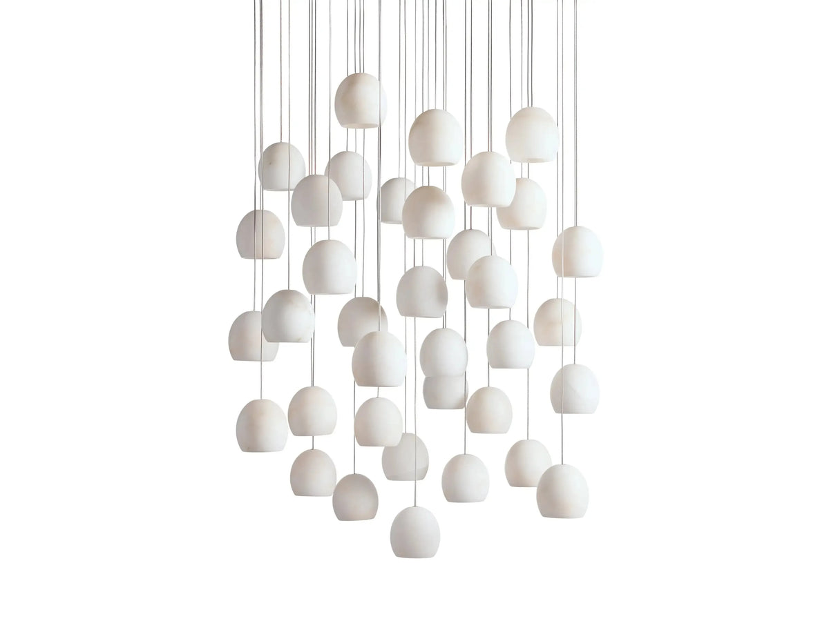 Maeva Round Alabaster Chandelier 13'' 21'' 36'' - Grace Lamp