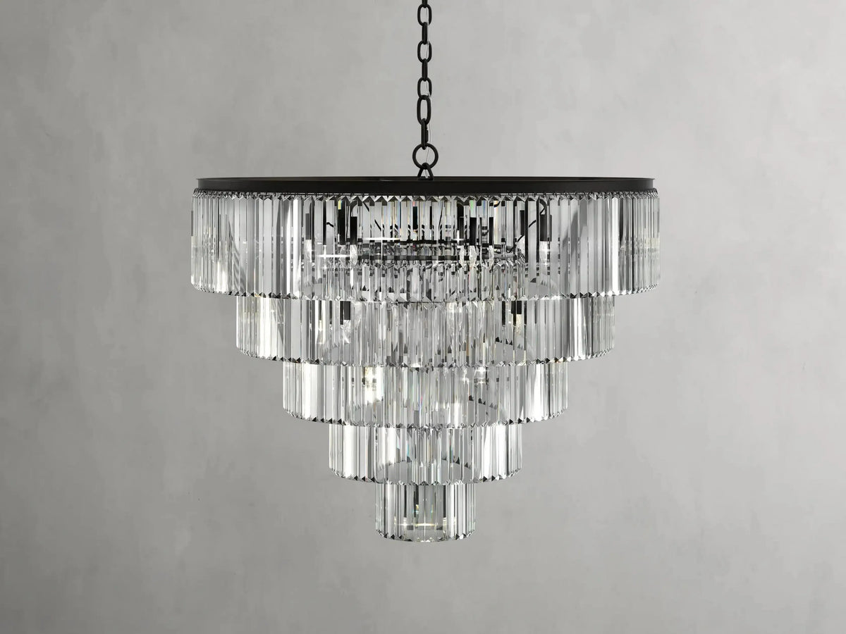 Leyland Tiered Round Crystal Chandelier - Grace Lamp