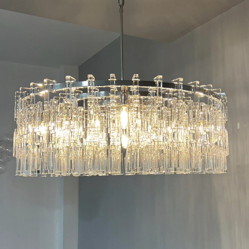 Marigan Multi-Tier Crystal Chain Round Chandelier 60" - Grace Lamp