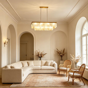 Prescott Linear Alabaster Tiered Chandelier