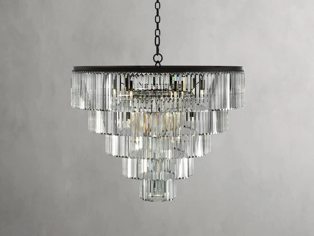Leyland Tiered Round Crystal Chandelier - Grace Lamp