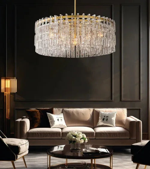 Marigan Multi-Tier Crystal Chain Round Chandelier 60" - Grace Lamp