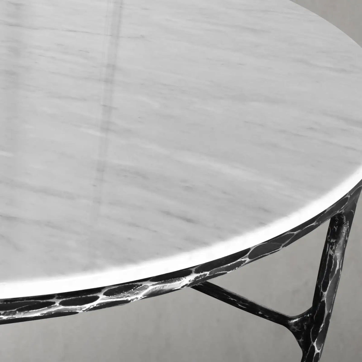 Hand-Forged Marble Round Coffee Table 55"D - Grace Lamp