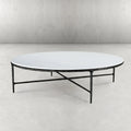 Hand-Forged Marble Round Coffee Table 55