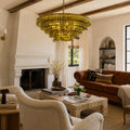 Amor 5-Tier Ghiaccio Glass Round Chandelier 48
