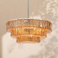 Amor 3-Tier Ghiaccio Glass Round Chandelier 24