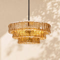 Amor 3-Tier Ghiaccio Glass Round Chandelier 24