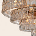 Amor 4-Tier Ghiaccio Glass Round Chandelier 36