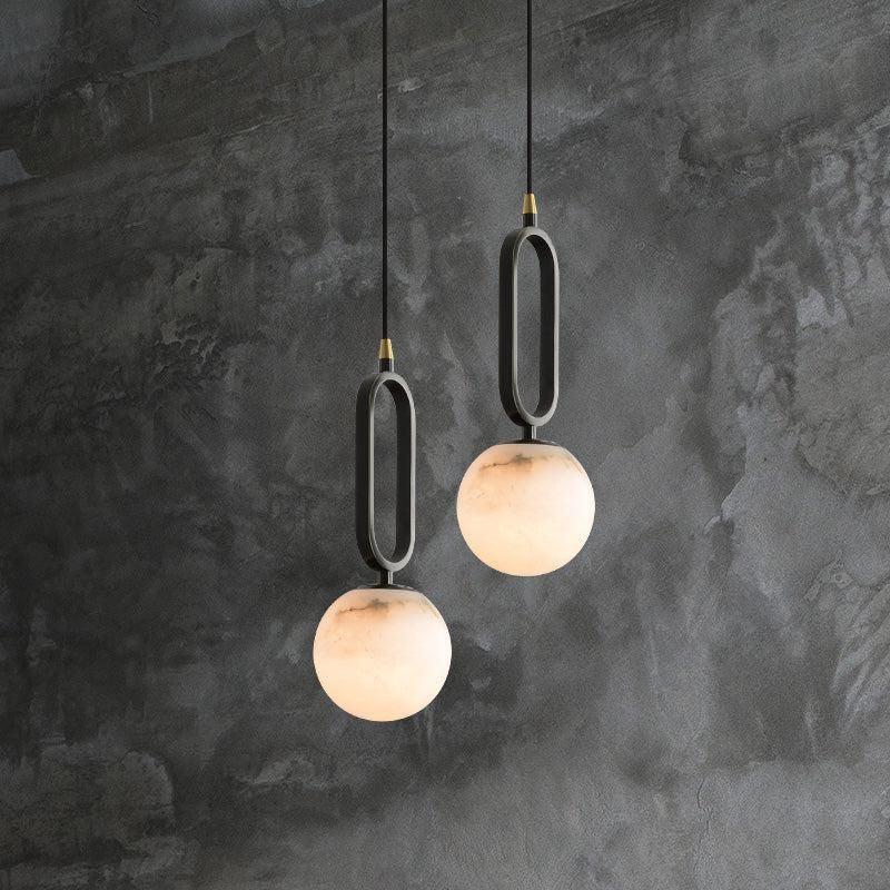 Alabaster Sphere Pendant Light 6"D - Grace Lamp