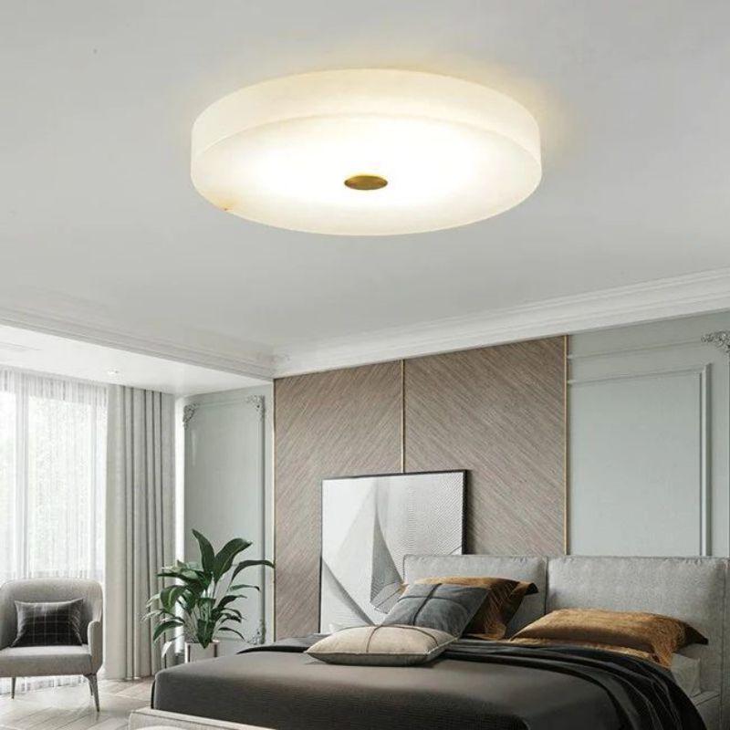 Alabaster Flush Mounted Round Led Chandelier - Grace Lamp