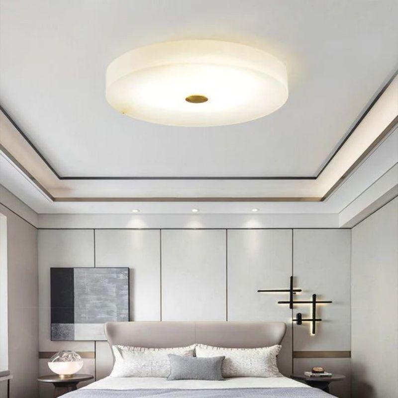 Alabaster Flush Mounted Round Led Chandelier - Grace Lamp
