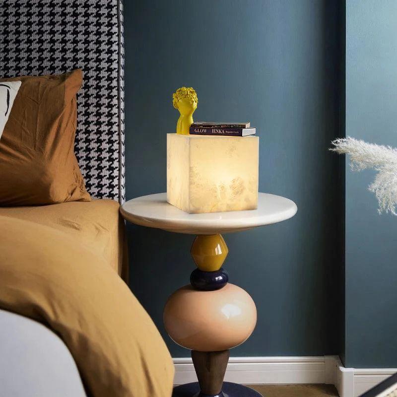 Alabaster Cubic Table Lamp - Grace Lamp