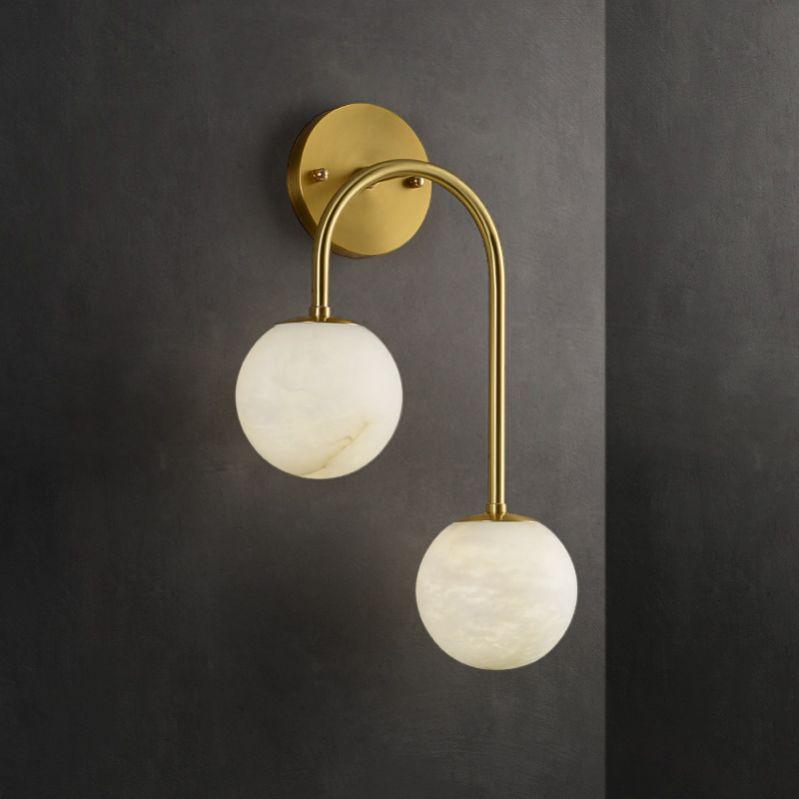 Alabaster Glo Modern Wall Sconce In Bedroom - Grace Lamp
