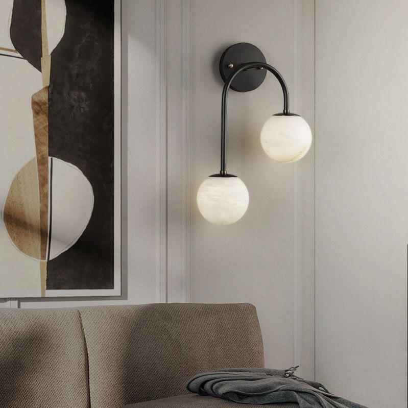 Alabaster Glo Modern Wall Sconce In Bedroom - Grace Lamp