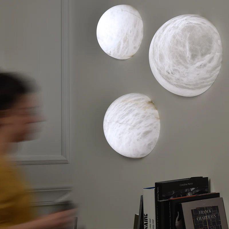 Alabaster Hemisphere Wall Sconce - Grace Lamp