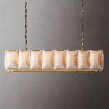Harlow Calcite Rectangular Chandelier 54" - Grace Lamp
