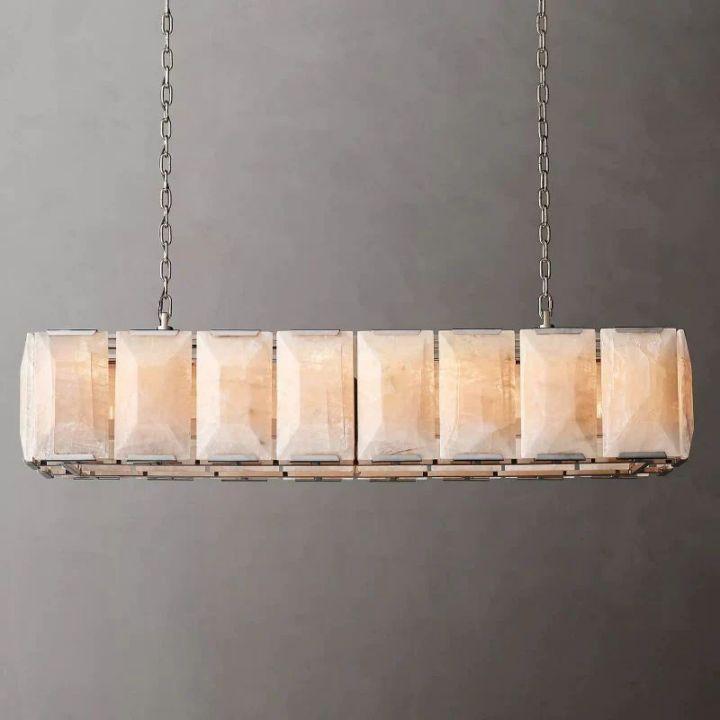 Harlow Calcite Rectangular Chandelier 54" - Grace Lamp