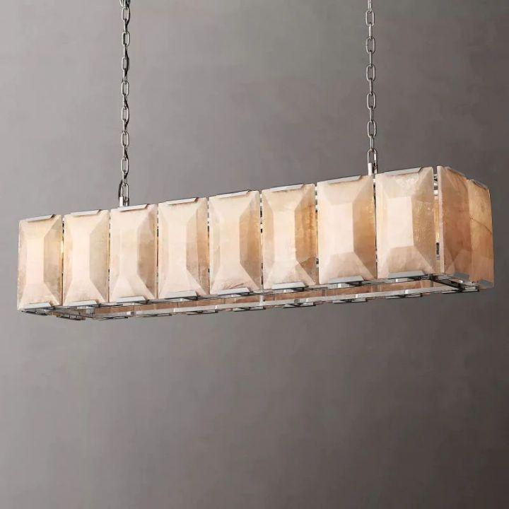 Harlow Calcite Rectangular Chandelier 54" - Grace Lamp