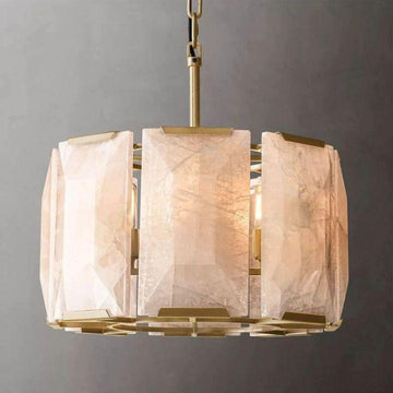Harlow Calcite Round Chandelier 19" - Grace Lamp