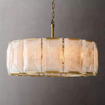 Harlow Calcite Round Chandelier 31" - Grace Lamp