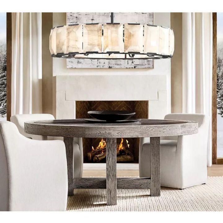 Harlow Calcite Round Chandelier 43" - Grace Lamp