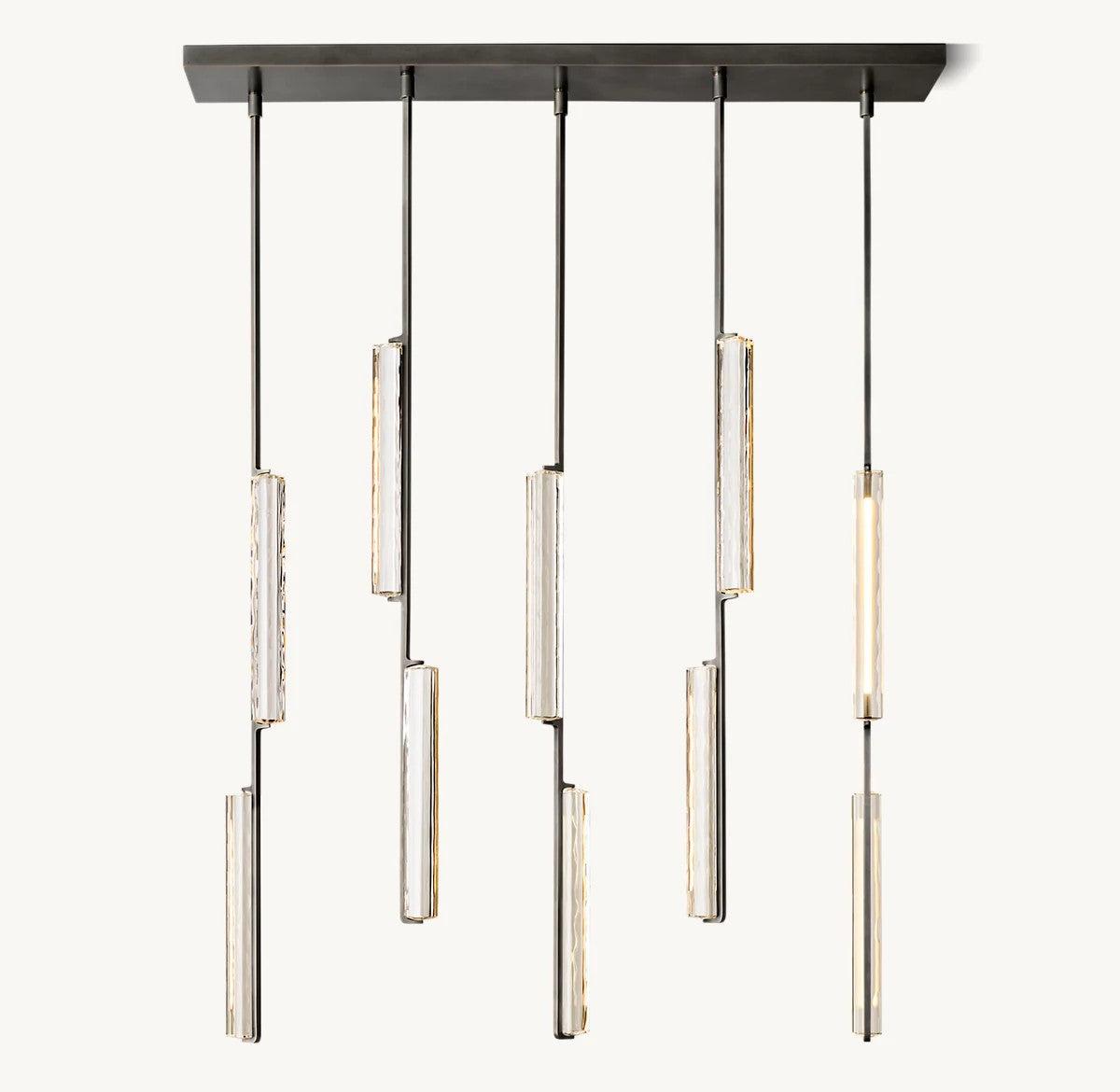 Audubon Linear Crystal Chandelier 54"L - Grace Lamp