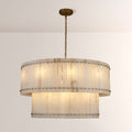 Aurelius Alabaster Round 2-Tiered Chandelier 48‘’ - Grace Lamp